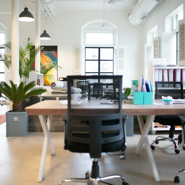 Chairs beside table