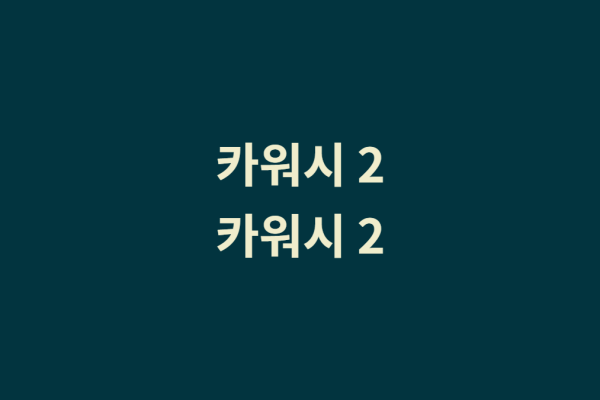 카워시 샵앤샵